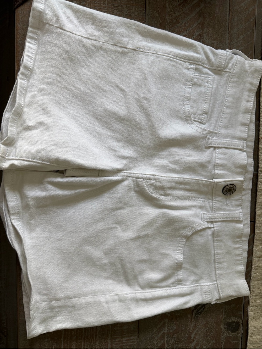 American Eagle Outfitters White High-Waist Denim Shorts
